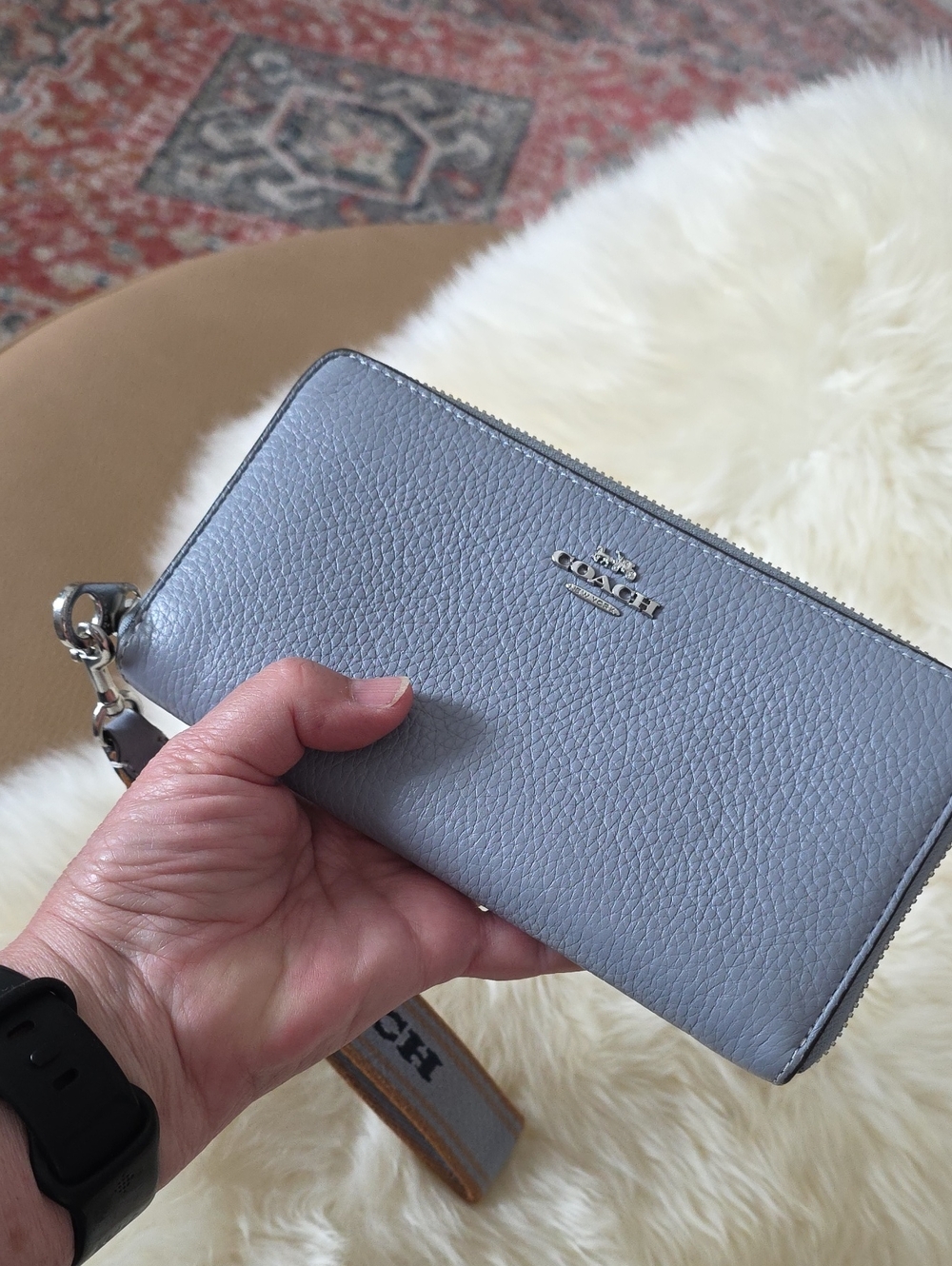 Gorgeous NWT Coach Grey Mist Pebbled Leather Long Zip Around Wallet π©Άππ - Picture 13 of 15